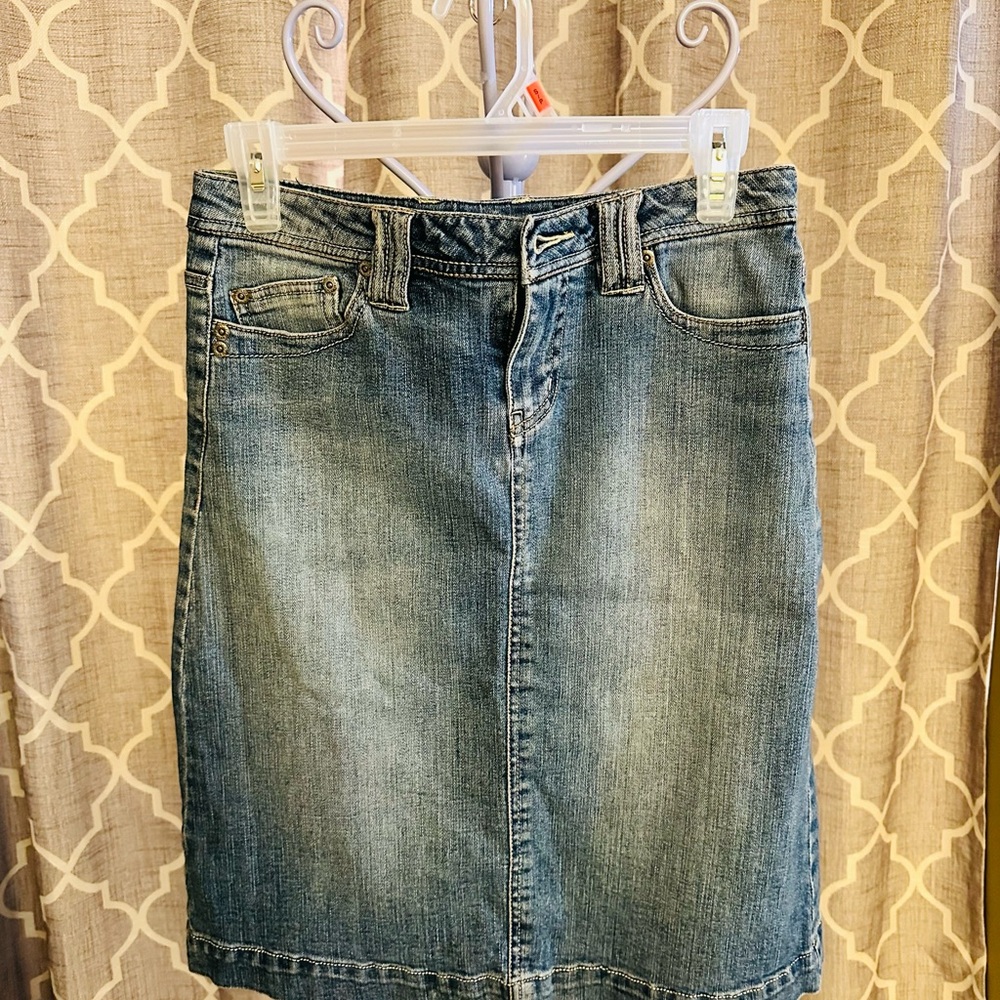 Carlos Santana Blue Denim Mini Skirt